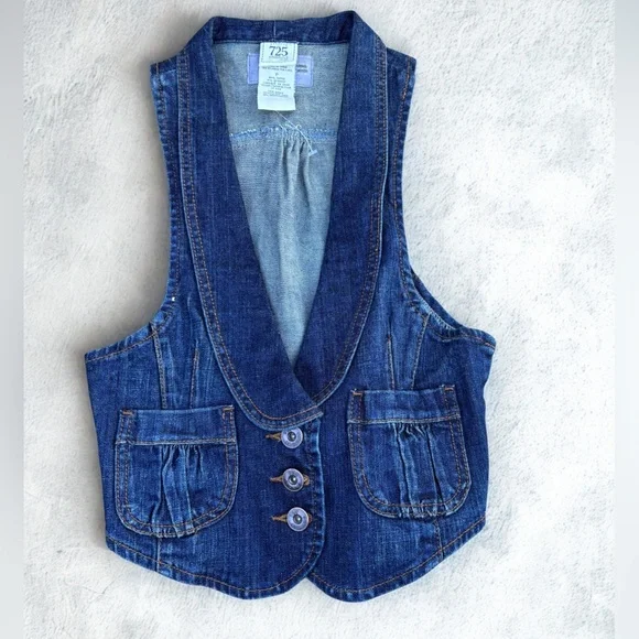 90s Y2K 725 originals denim jean vest in size small vintage like new youth small - Picture 1 of 4